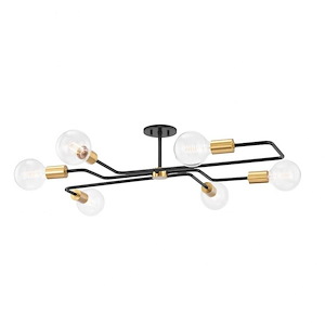 Jena - 6 Light Semi-Flush Mount-10.25 Inches Tall and 40 Inches Wide - 1099764