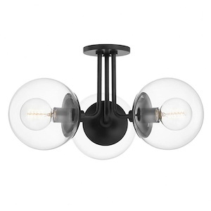 Meadow-3 Light Semi-Flush Mount in Transitional Style-20.25 Inches Wide by 10.5 Inches High - 1040760