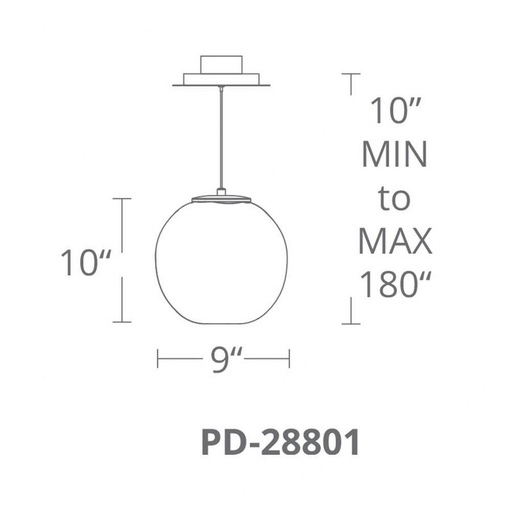 Modern Forms PD28801BK Cosmic 7W 1 LED Pendant In Contemporary