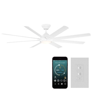 Hydra-80 Inch 8-Blade Ceiling Fan with Light Kit and Remote Control in Industrial Style-17.1 Inches High - 878484