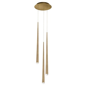 Cascade-23W 3 LED Round Chandelier in Modern Style-12 Inches Wide by 28 Inches High - 880605