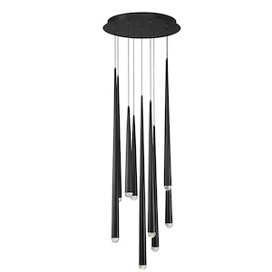 Cascade-68W 9 LED Round Chandelier in Modern Style-17 Inches Wide by 37 Inches High - 880609