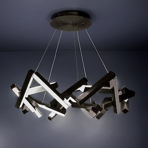 Chaos-40W 21 LED Round Chandelier in Mid-Century Modern Style-34 Inches Wide by 10 Inches High - 880630