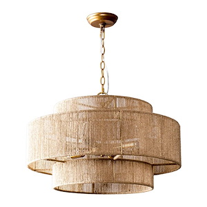 Bohemian - 40W 6 LED Drum Pendant-38.5 Inch Tall and 60 Inch Wide - 1375879