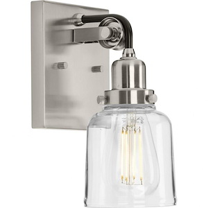 Rushton - 1 Light - Bell Shade in Farmhouse style - 5 Inches wide by 9.5 Inches high - 881345
