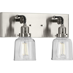 Rushton - 2 Light - Bell Shade in Farmhouse style - 16 Inches wide by 9.5 Inches high - 881347