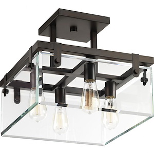 Glayse - Close-to-Ceiling Light - 4 Light - Beveled Shade in Luxe and Modern style - 16.75 Inches wide by 14 Inches high - 687678