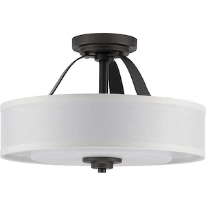 Kene - 10.875 Inch Height - Close-to-Ceiling Light - 2 Light - Drum Shade - Line Voltage - 930181