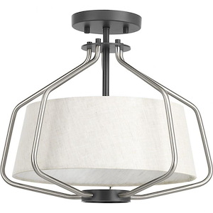Hangar - Close-to-Ceiling Light - 2 Light - Drum Shade in Farmhouse style - 16 Inches wide by 13.25 Inches high - 687669