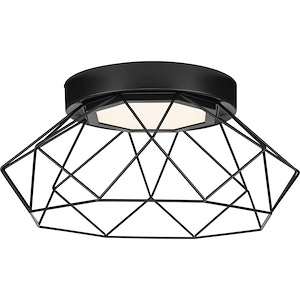 Geodesic - 30W 1 LED Flush Mount In Modern Style-8 Inches Tall and 18 Inches Wide - 1284199