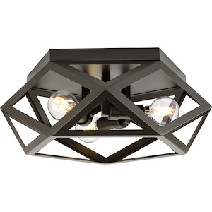 Saucedo - 3 Light Flush Mount In Contemporary Style-5.5 Inches Tall and 14.62 Inches Wide - 1302193