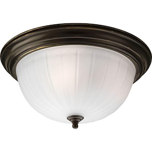 Melon - Close-to-Ceiling Light - 3 Light - Bowl Shade in Transitional and Traditional style - 15.25 Inches wide by 7.5 Inches high - 117998