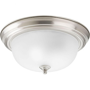 Dome Glass - Close-to-Ceiling Light - 2 Light - Bowl Shade in Traditional style - 13.25 Inches wide by 5.88 Inches high - 243625