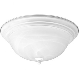 Dome Glass - Close-to-Ceiling Light - 3 Light - Bowl Shade in Traditional style - 15.25 Inches wide by 6.63 Inches high - 243617