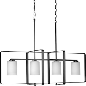 League - 4 Light Linear Chandelier In Modern Craftsman Style-14.5 Inches Tall and 14 Inches Wide - 1265535