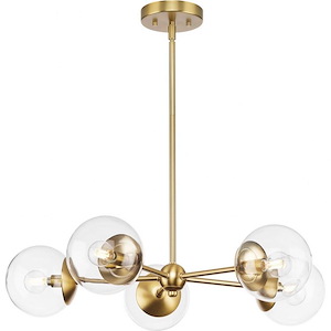 Atwell - 5 Light Chandelier In Mid-Century Modern Style-5.87 Inches Tall and 28 Inches Wide - 1284050