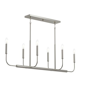 Reines - 6 Light Linear Chandelier-13.5 Inch Tall and 44 Inch Length - 1428485