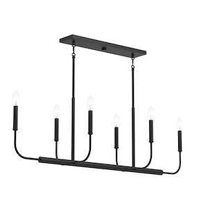 Reines - 6 Light Linear Chandelier-13.5 Inch Tall and 44 Inch Length - 1428485