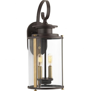 Squire - Outdoor Light - 2 Light - Curved Panels Shade in New Traditional and Transitional style - 8 Inches wide by 19.25 Inches high - 621287
