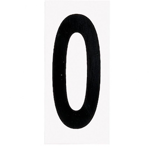 Address Light Numbers - Number 0 - 2.25 Inches wide by 5 Inches high - 48204