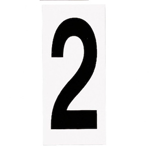 Address Light Numbers - Number 2 - 2.25 Inches wide by 5 Inches high - 48206