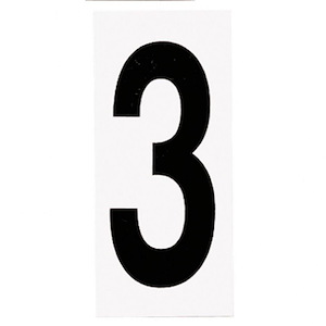 Address Light Numbers - Number 3 - 2.25 Inches wide by 5 Inches high - 48207