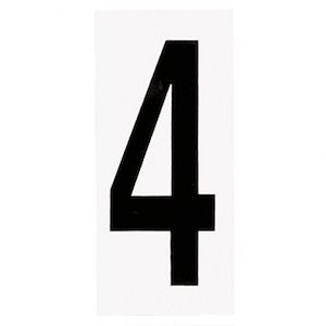 Address Light Numbers - Number 4 - 2.25 Inches wide by 5 Inches high - 48208