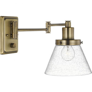 Hinton - Wall Brackets Light - 1 Light - Cone Shade in Coastal style - 8 Inches wide by 9.63 Inches high - 930168