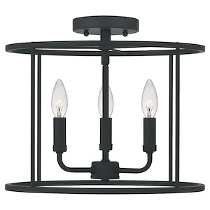 Abner - 3 Light Semi-Flush Mount in Transitional style - 14 Inches wide by 11.75 Inches high - 1025635