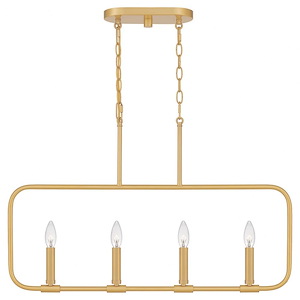 Abner - 4 Light Linear Chandelier in Transitional style - 32 Inches wide by 19.75 Inches high - 1025637
