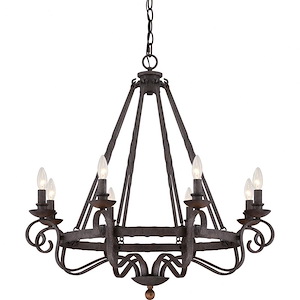 Noble Chandelier 8 Light Steel - 31 Inches high - 464360