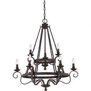 Noble Chandelier 9 Light Steel - 464359