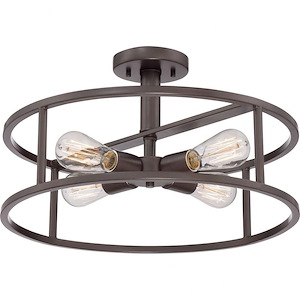 New Harbor - 4 Light Semi-Flush Mount - 10.5 Inches high - 420702