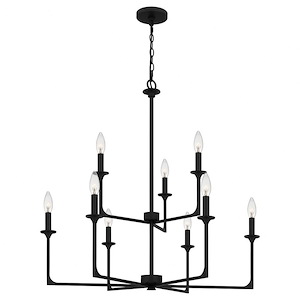 Prescott - 9 Light Chandelier In Transitional Style-33 Inches Tall and 32 Inches Wide - 1270457