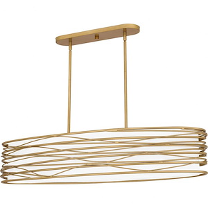 Spiral - 5 Light Linear Chandelier-8.5 Inches Tall and 42 Inches Wide - 1340394