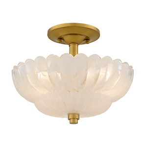 Whitecap - 15W 3 LED Semi-Flush Mount-9 Inch Tall and 11.75 Inch Wide - 1394044
