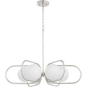 Belmont - 6 Light Chandelier In Mid-Century Modern Style-7.5 Inches Tall and 30 Inches Wide - 1305945
