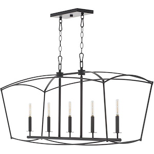 Mantle - 5 Light Linear Chandelier-19 Inches Tall and 14 Inches Wide - 1306051