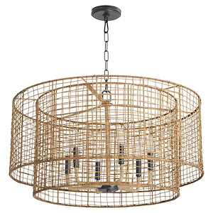 Abaca - 6 Light Pendant-17.5 Inches Tall and 30 Inches Wide - 1306002
