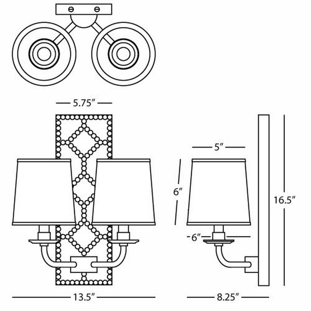 1032 Dim Robert Abbey Lighting - WL2WS - Williamsburg Lightfoot 2-Light Wall ...
