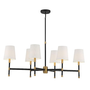 Brody - 6 Light Linear Chandelier In Traditional Style-18 Inches Tall and 18 Inches Wide - 1105849