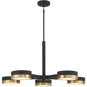 Ashor - 55W 5 Led Chandelier In Contemporary Style-16 Inches Tall And 34 Inches Wide - 1217301