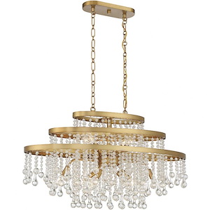 Luna - 10 Light Linear Chandelier In Glam Style-20 Inches Tall And 17 Inches Wide - 1217459