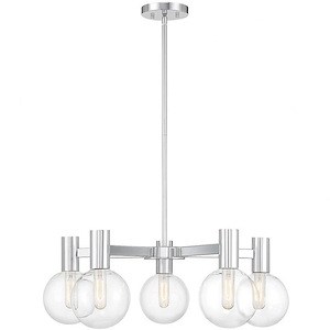Wright - 5 Light Chandelier In Modern Style-10 Inches Tall and 28 Inches Wide - 1279298