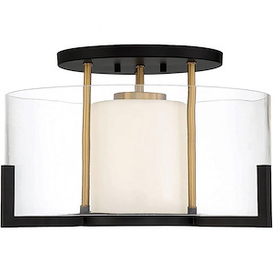 Eaton - 1 Light Semi-Flush Mount In Contemporary Style-10.25 Inches Tall And 17 Inches Wide - 1217274