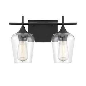 2 Light Bath Bar-Transitional Style with Contemporary and Bohemian Inspirations-9 inches tall by 13.75 inches wide - 600236