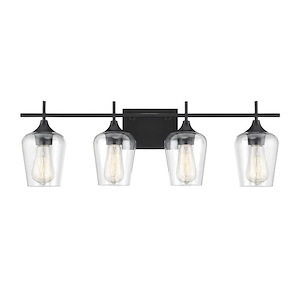 4 Light Bath Bar-Transitional Style with Contemporary and Bohemian Inspirations-9 inches tall by 28.75 inches wide - 600234