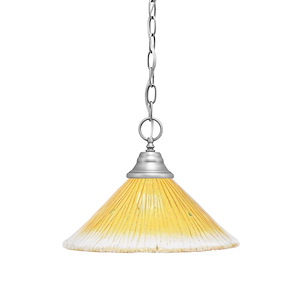 Any - 1 Light Chain Hung Pendant-10 Inches Tall and 12 Inches Wide - 696566