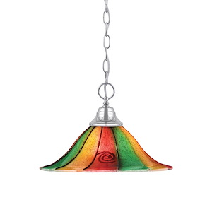 Any - 1 Light Chain Hung Pendant-9.25 Inches Tall and 14 Inches Wide - 356662