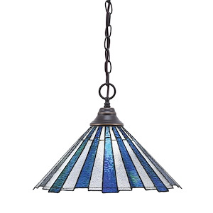 Any - 1 Light Chain Hung Pendant-11.5 Inches Tall and 16 Inches Wide - 398067